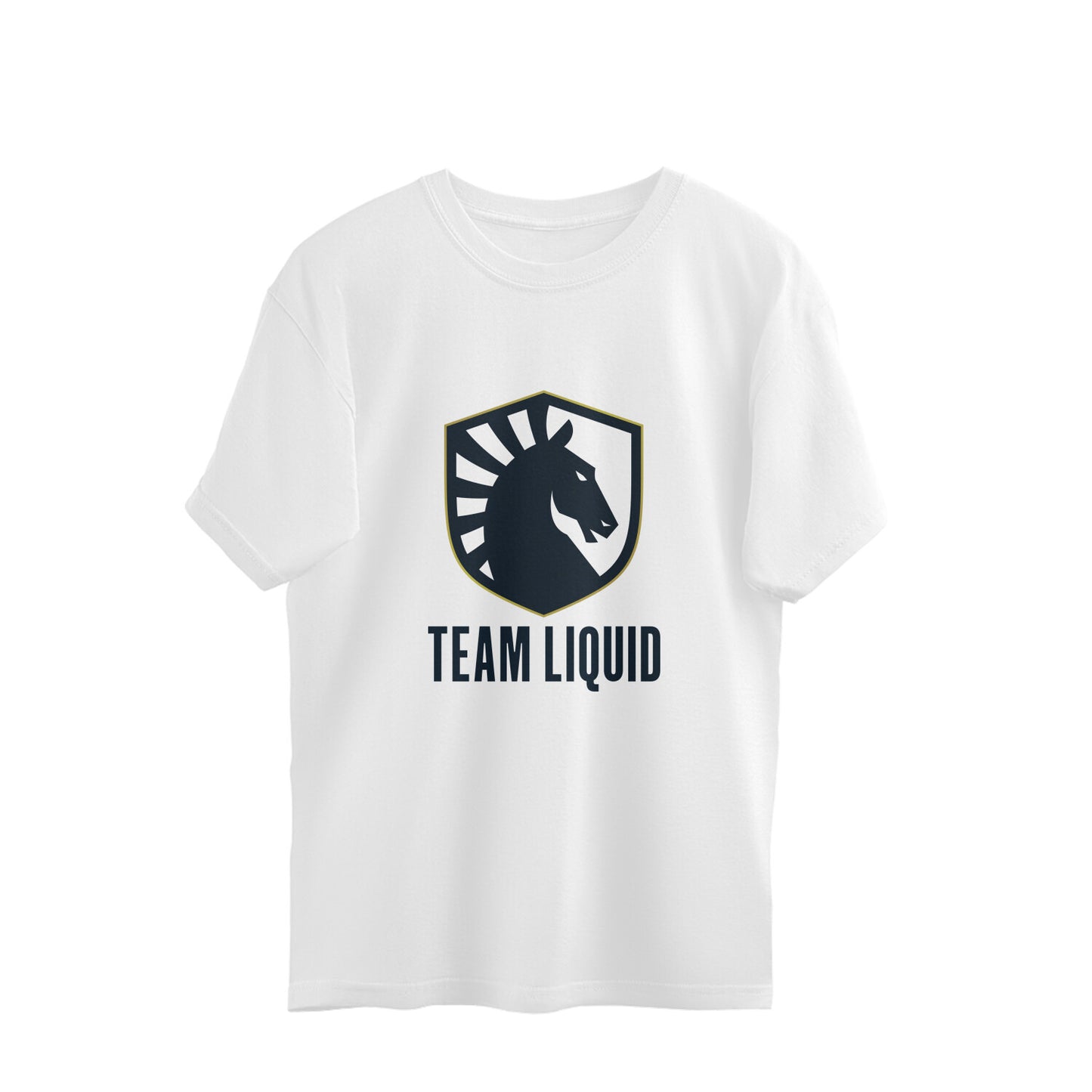 White t-shirt with Team Liquid logo on a white background
