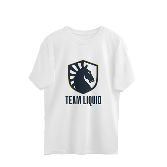 White t-shirt with Team Liquid logo on a white background