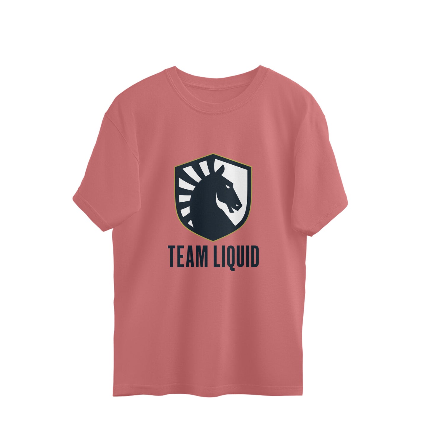 Dusty Rose t-shirt with Team Liquid logo on a white background